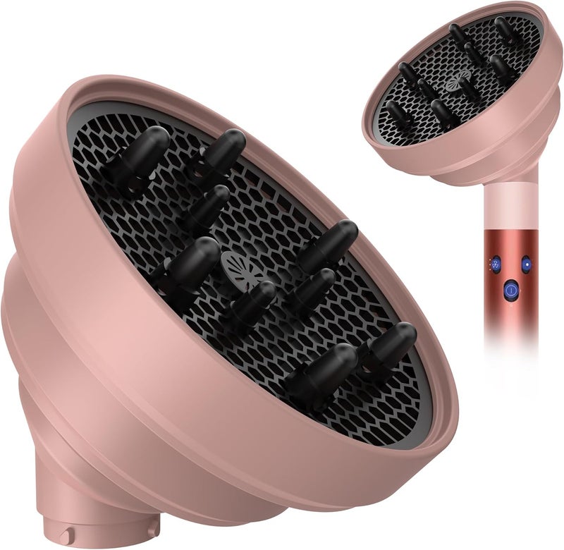 KingKam Upgraded Diffuser Attachment for Dyson Airwrap, Collapsible Travel Hair Diffuser Nozzle for Airwrap, Converts for Dyson Airwrap to Hair Dryer, Foldable and Easy Storage - Light Pink - Image 1